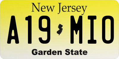 NJ license plate A19MIO