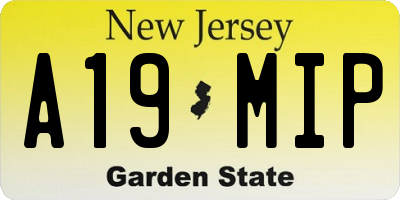 NJ license plate A19MIP