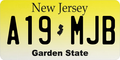NJ license plate A19MJB