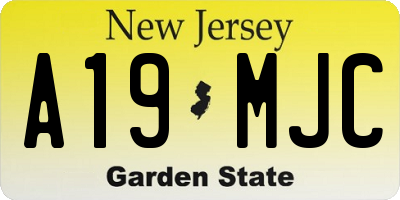 NJ license plate A19MJC