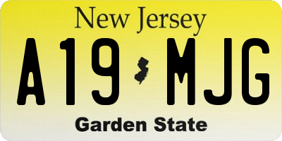 NJ license plate A19MJG
