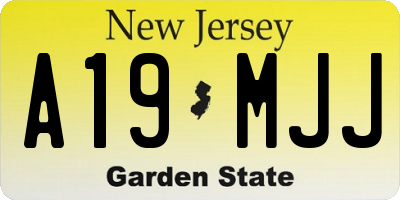 NJ license plate A19MJJ