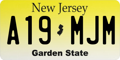 NJ license plate A19MJM