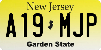 NJ license plate A19MJP
