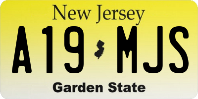 NJ license plate A19MJS