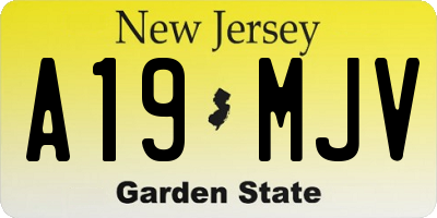 NJ license plate A19MJV