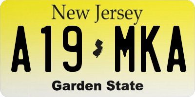 NJ license plate A19MKA