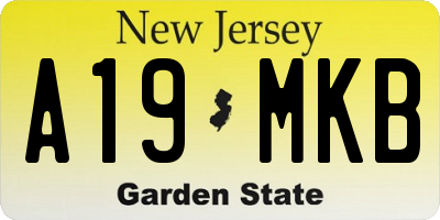 NJ license plate A19MKB