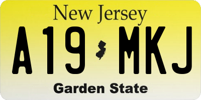 NJ license plate A19MKJ