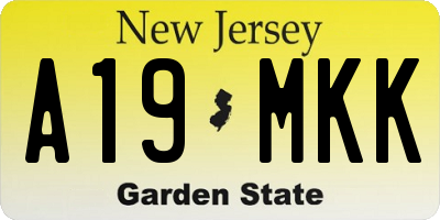 NJ license plate A19MKK