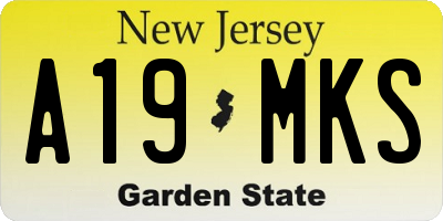 NJ license plate A19MKS