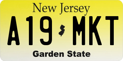 NJ license plate A19MKT
