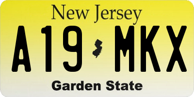 NJ license plate A19MKX