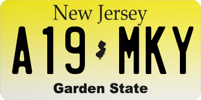 NJ license plate A19MKY