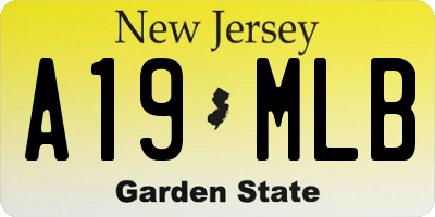 NJ license plate A19MLB