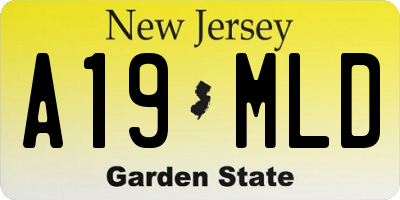NJ license plate A19MLD