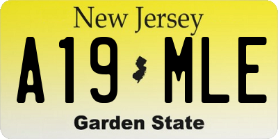 NJ license plate A19MLE