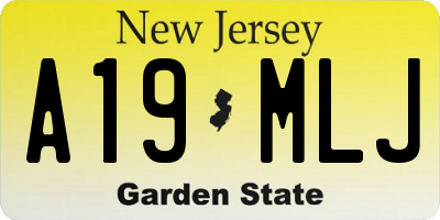 NJ license plate A19MLJ
