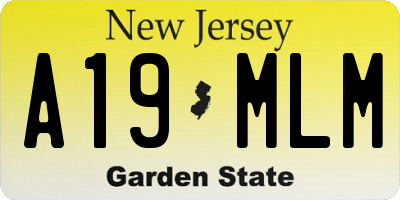 NJ license plate A19MLM