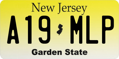 NJ license plate A19MLP