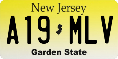 NJ license plate A19MLV
