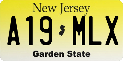 NJ license plate A19MLX