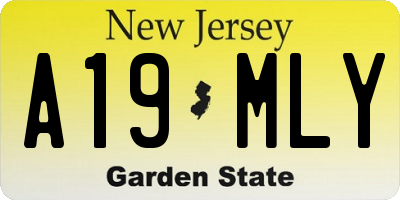 NJ license plate A19MLY