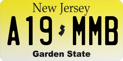 NJ license plate A19MMB