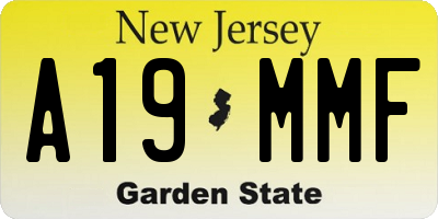 NJ license plate A19MMF