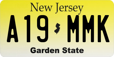 NJ license plate A19MMK