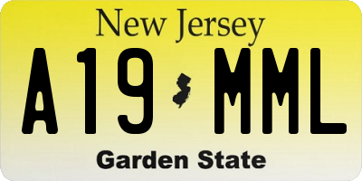NJ license plate A19MML