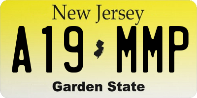 NJ license plate A19MMP