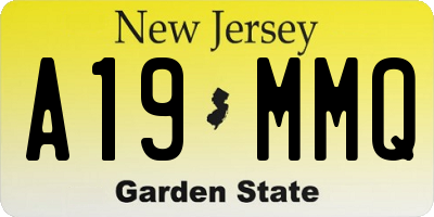 NJ license plate A19MMQ