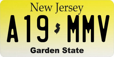 NJ license plate A19MMV