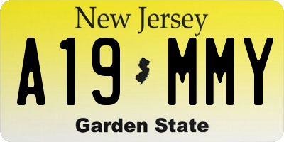 NJ license plate A19MMY