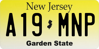 NJ license plate A19MNP
