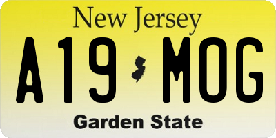 NJ license plate A19MOG