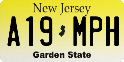 NJ license plate A19MPH