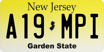 NJ license plate A19MPI