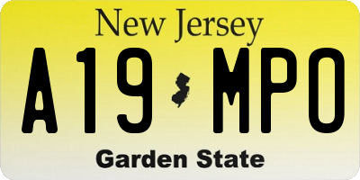 NJ license plate A19MPO