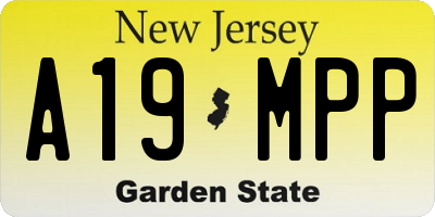 NJ license plate A19MPP