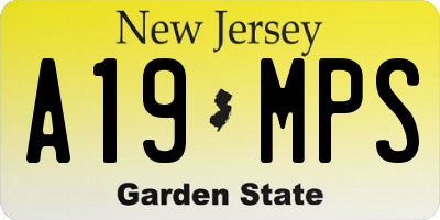 NJ license plate A19MPS