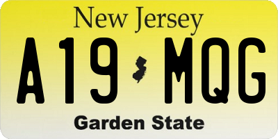 NJ license plate A19MQG