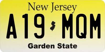 NJ license plate A19MQM
