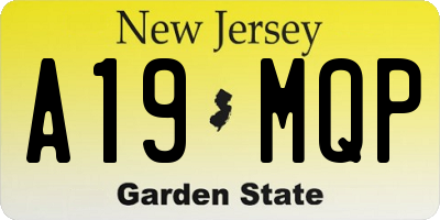 NJ license plate A19MQP