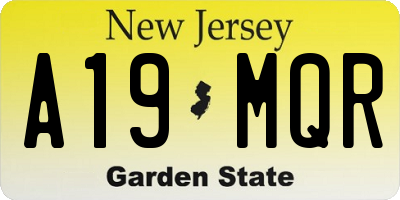 NJ license plate A19MQR