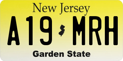 NJ license plate A19MRH
