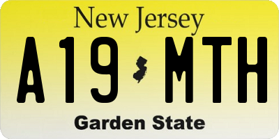 NJ license plate A19MTH