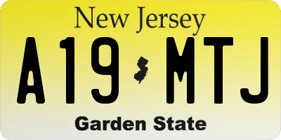 NJ license plate A19MTJ