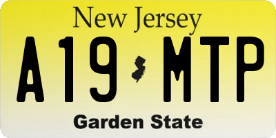 NJ license plate A19MTP